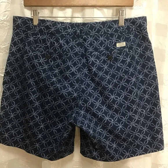 LRL Lauren Jeans Company Blue Circle Print Cotton Shorts, Size 10 - Picture 2 of 11
